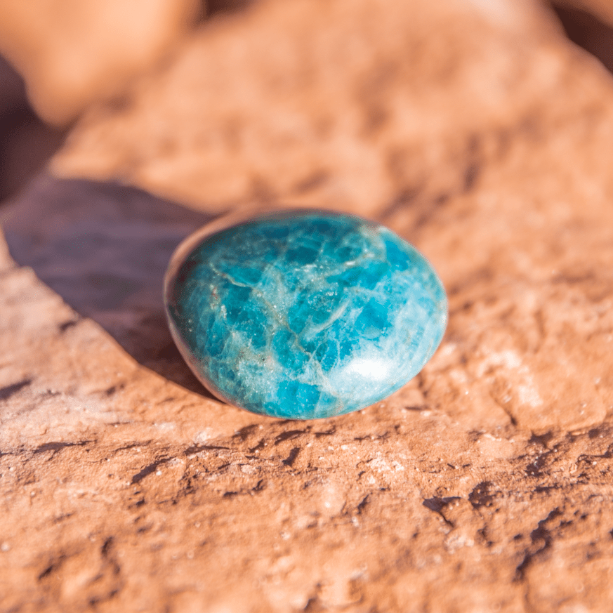 Blue Apatite Palmstone