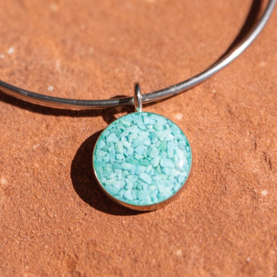 Beach Bangle Turquoise Charged Round Bracelet