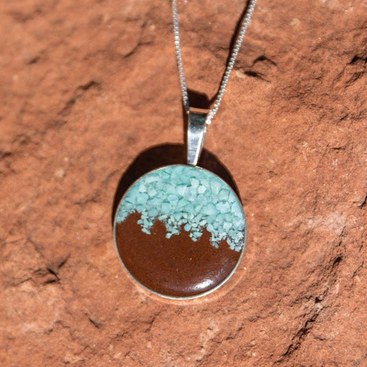 Marina Turquoise and Bell Rock Charged Necklace Pendant