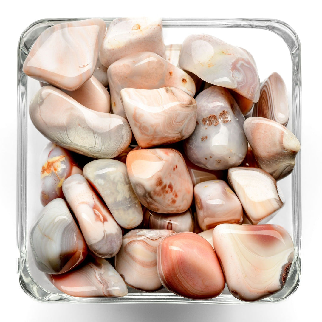 Pink Agate Tumbled Stone - Polished