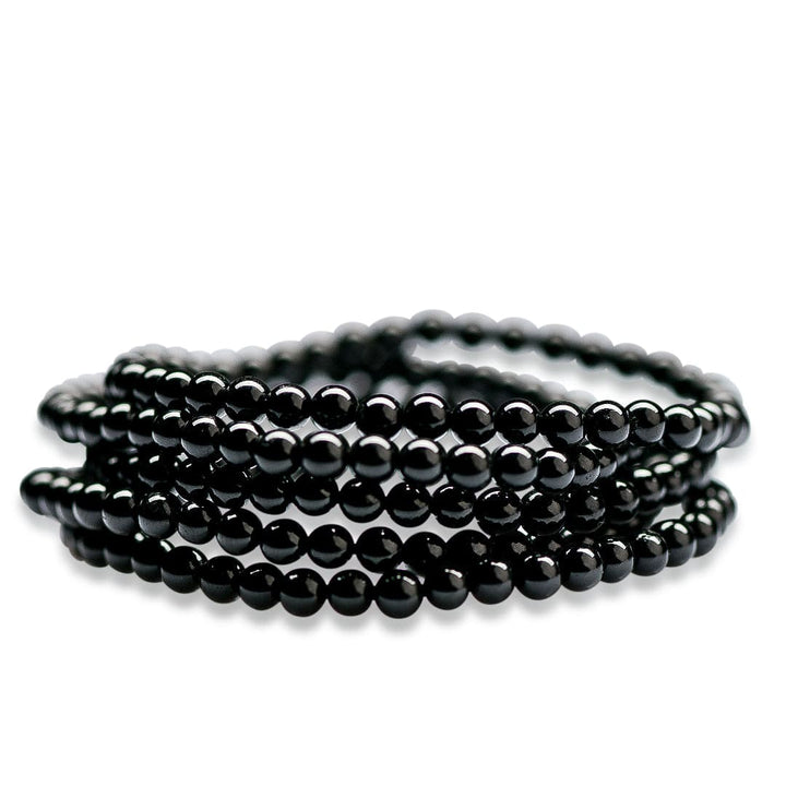 healing crystal jewelry: black tourmaline beaded bracelet