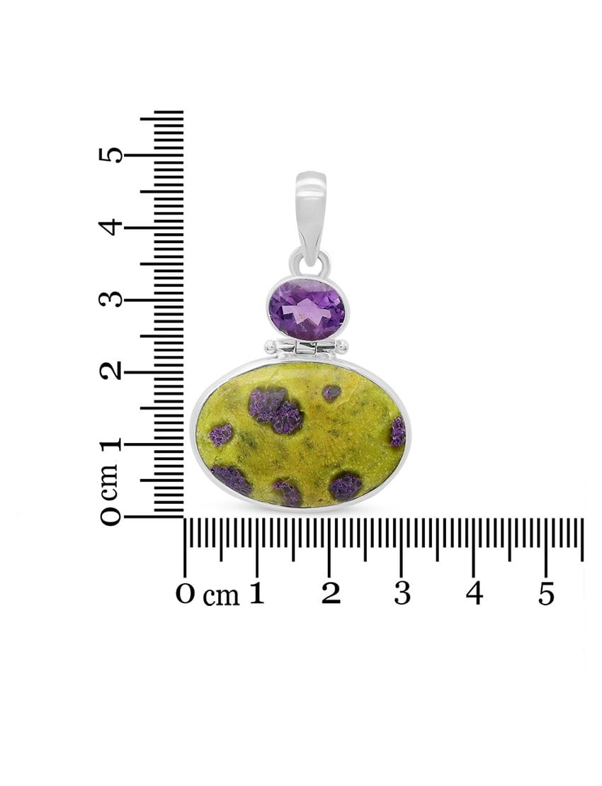 Atlantasite with Amethyst Sterling Silver Pendant