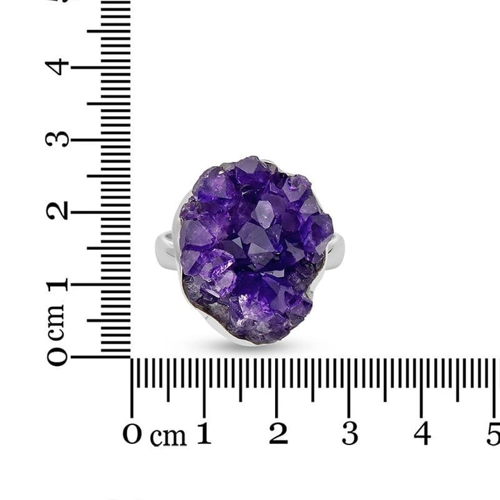 Amethyst Drusy Sterling Silver Ring