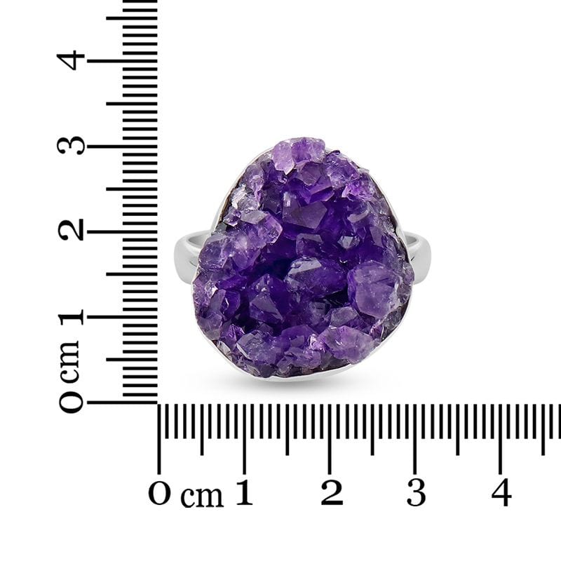 Amethyst Drusy Sterling Silver Ring