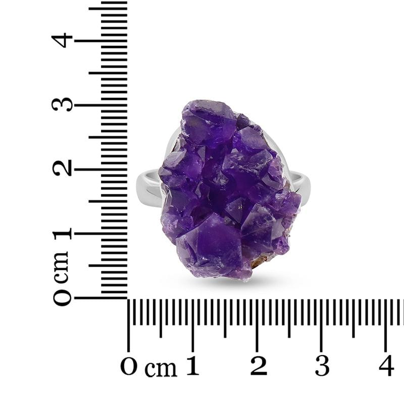 Amethyst Drusy Sterling Silver Ring