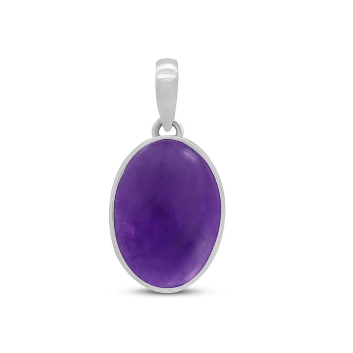 Amethyst Sterling Silver Oval Pendant