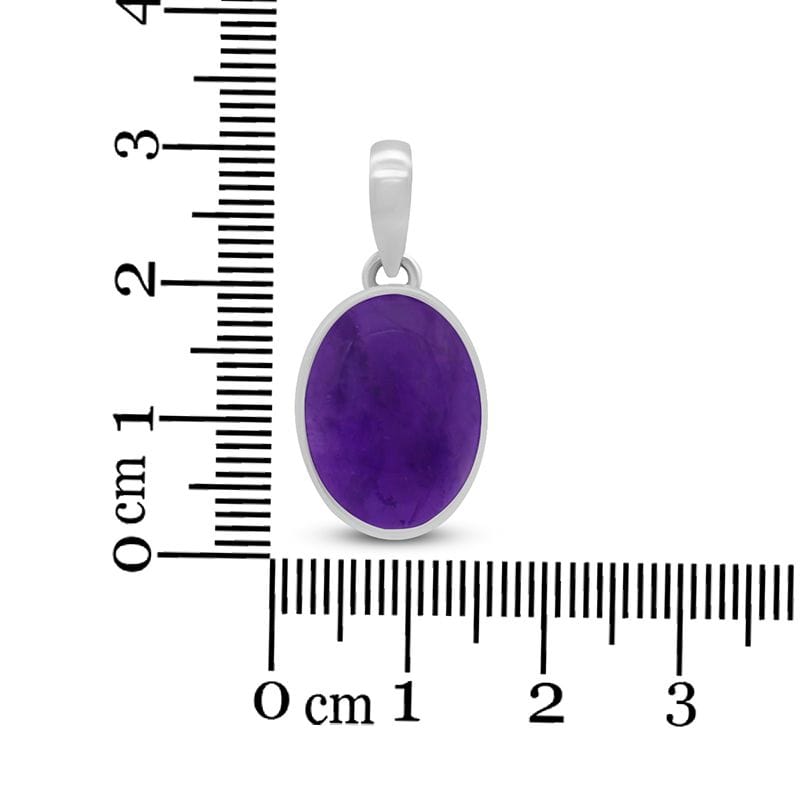 Amethyst Sterling Silver Oval Pendant