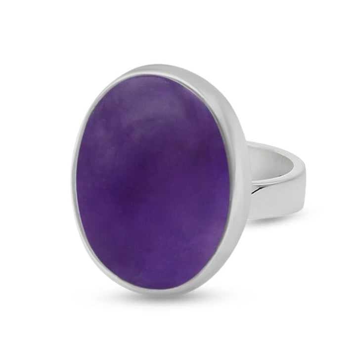 Oval Amethyst Sterling Silver Ring