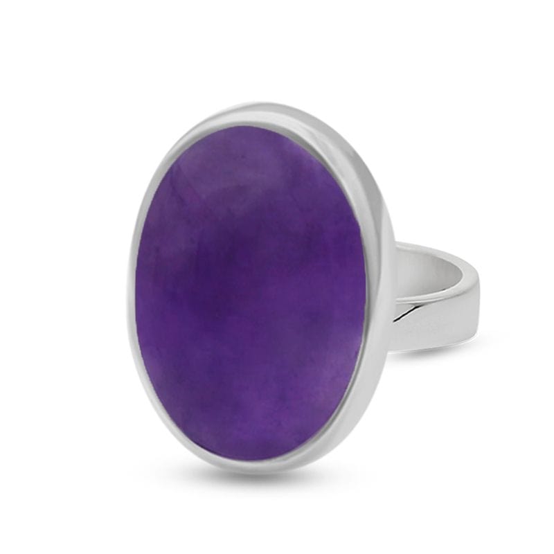 Oval Amethyst Sterling Silver Adjustable Ring