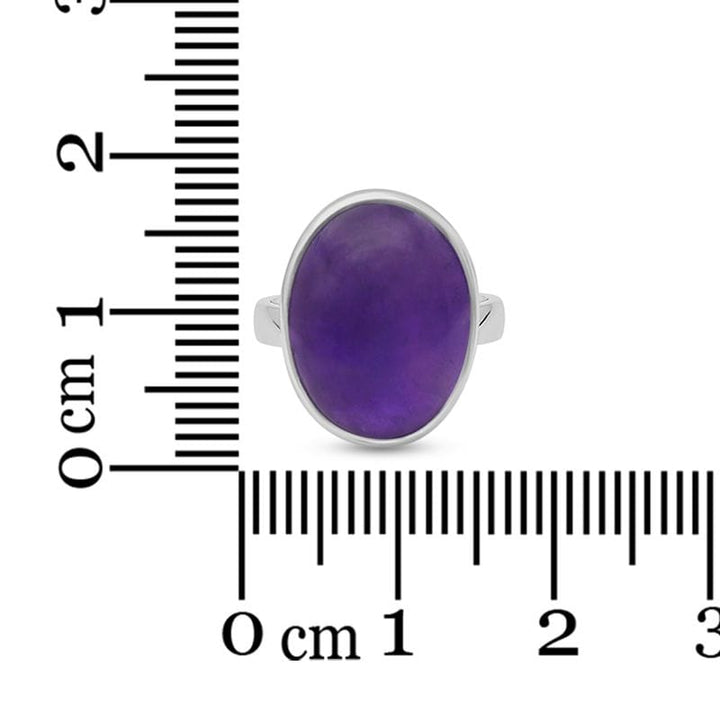 Oval Amethyst Sterling Silver Ring