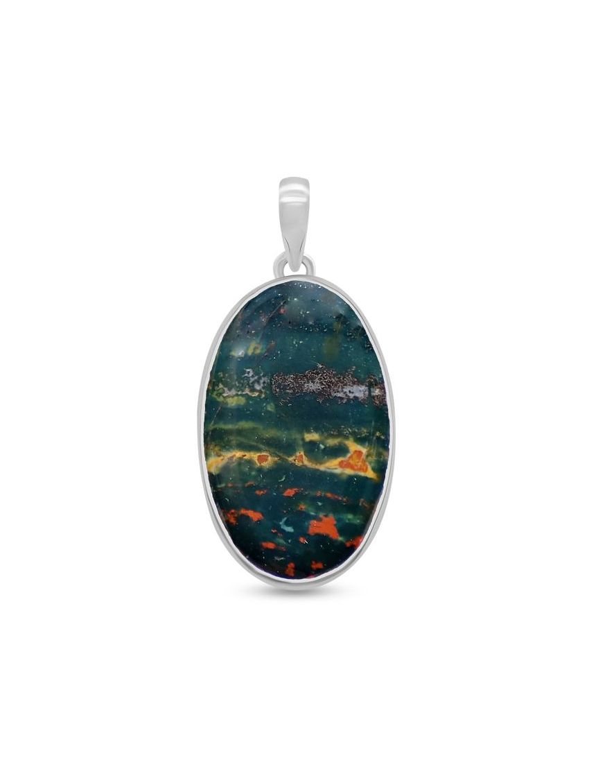 Bloodstone Sterling Silver pendant - Oval