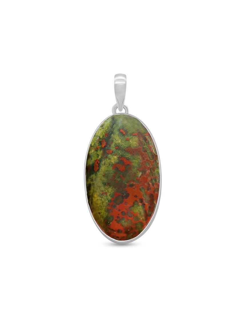 Bloodstone Sterling Silver pendant - Oval