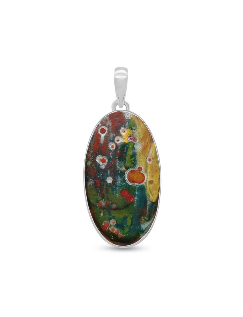 Bloodstone Sterling Silver pendant - Oval