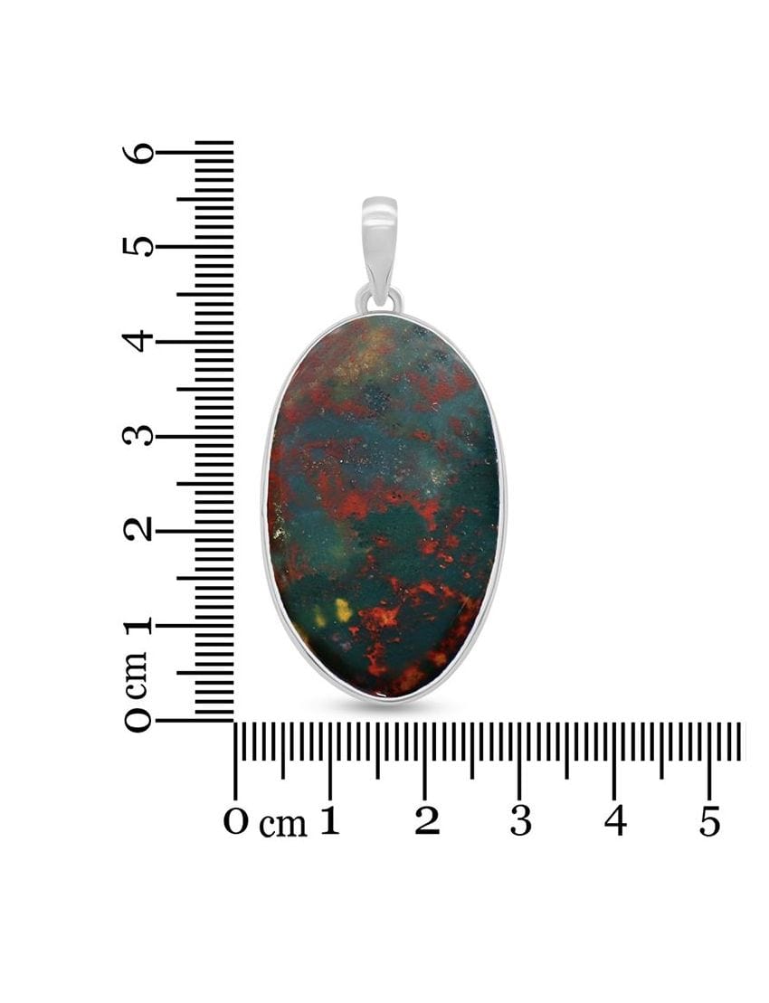 Bloodstone Sterling Silver pendant - Oval