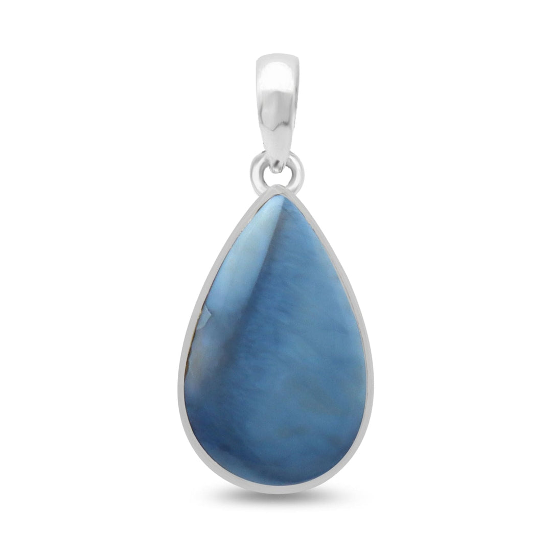 Blue Opal Sterling Silver Pendant - Teardrop