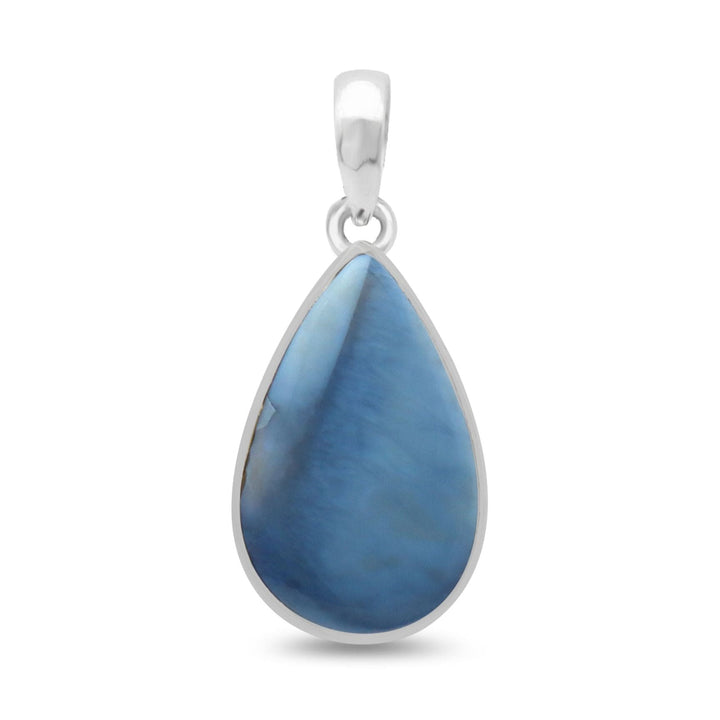 Blue Opal Sterling Silver Pendant - Teardrop