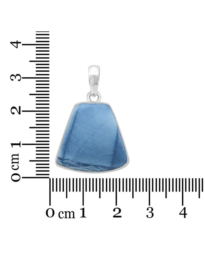 Blue Opal Sterling Silver Pendant - Free Form