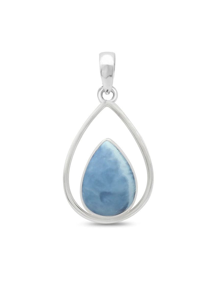 Blue Opal Sterling Silver Pendant - Teardrop