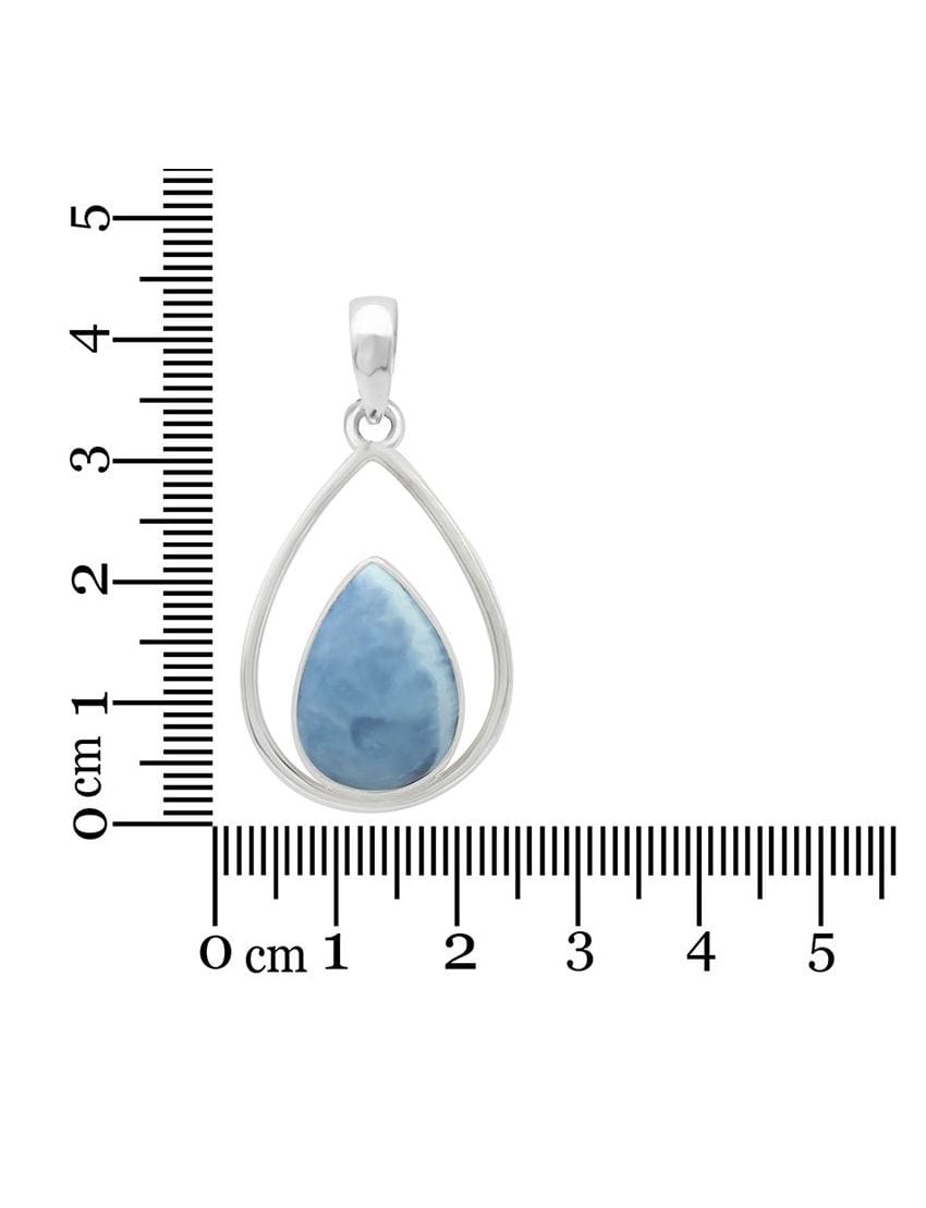 Blue Opal Sterling Silver Pendant - Teardrop