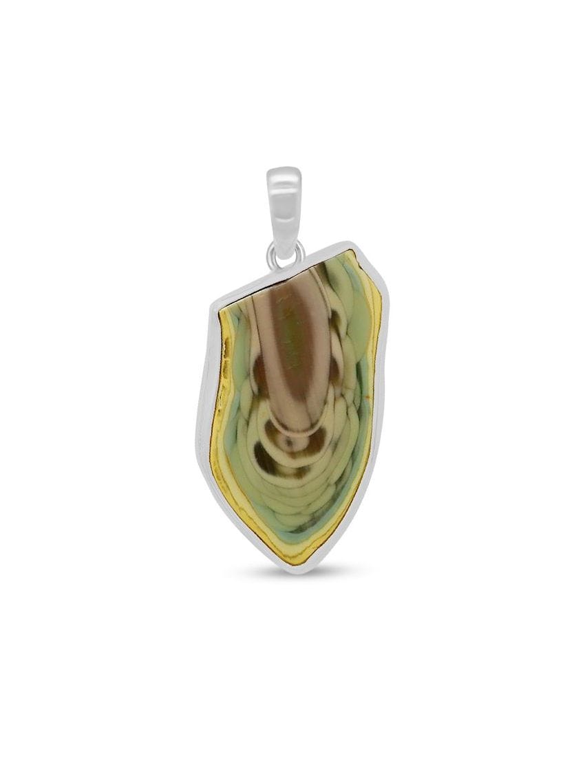 Imperial Jasper Sterling Silver Pendant - Free Form Crystal