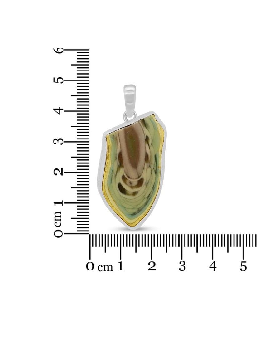 Imperial Jasper Sterling Silver Pendant - Free Form Crystal