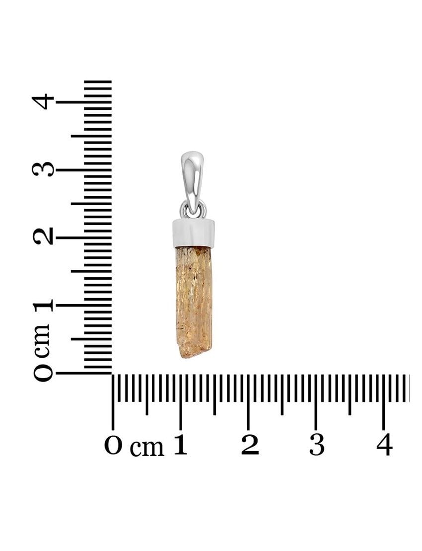 Imperial Topaz Sterling Silver Pendant - Rough Crystal