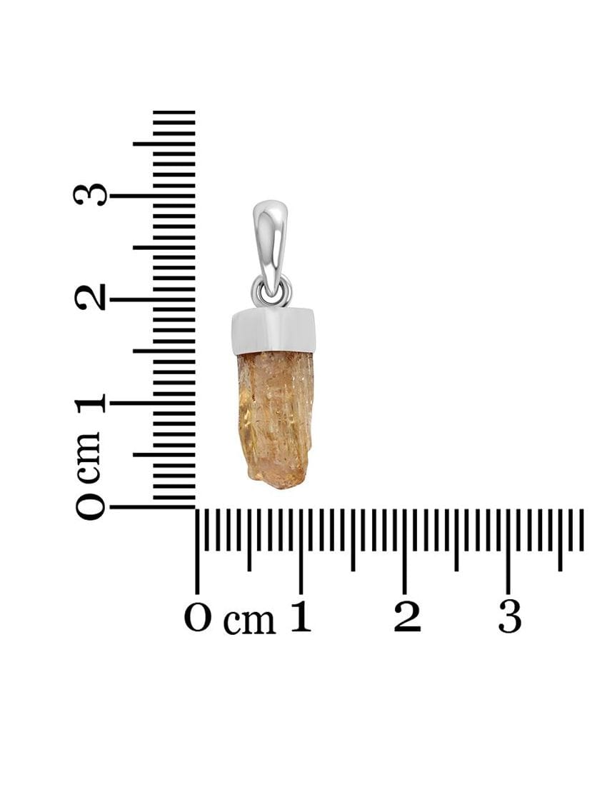 Imperial Topaz Sterling Silver Pendant - Rough Crystal