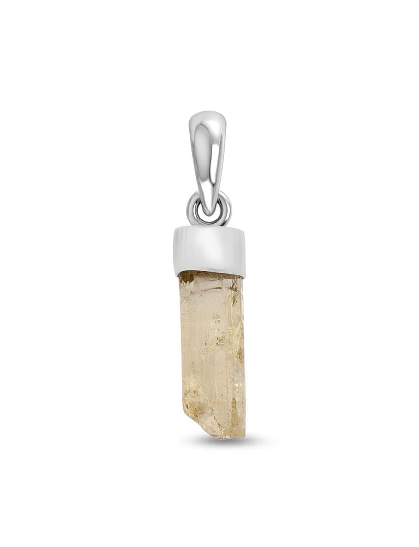 Imperial Topaz Sterling Silver Pendant - Rough Crystal