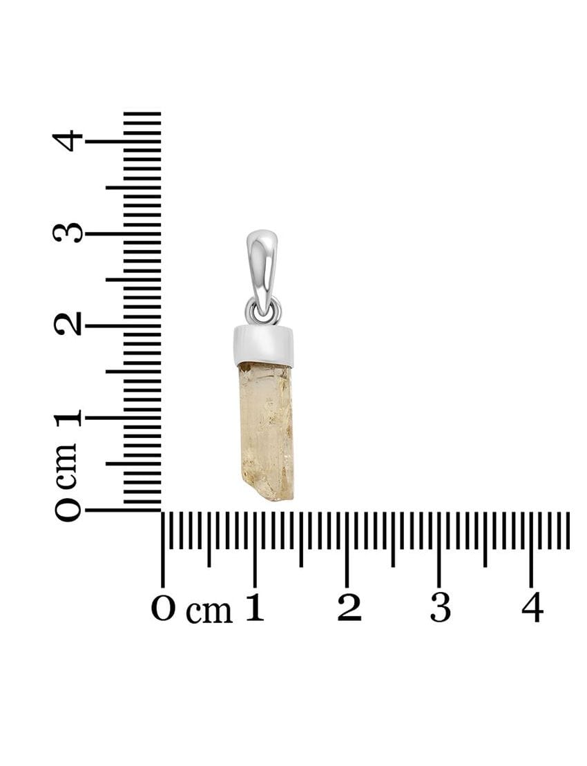 Imperial Topaz Sterling Silver Pendant - Rough Crystal