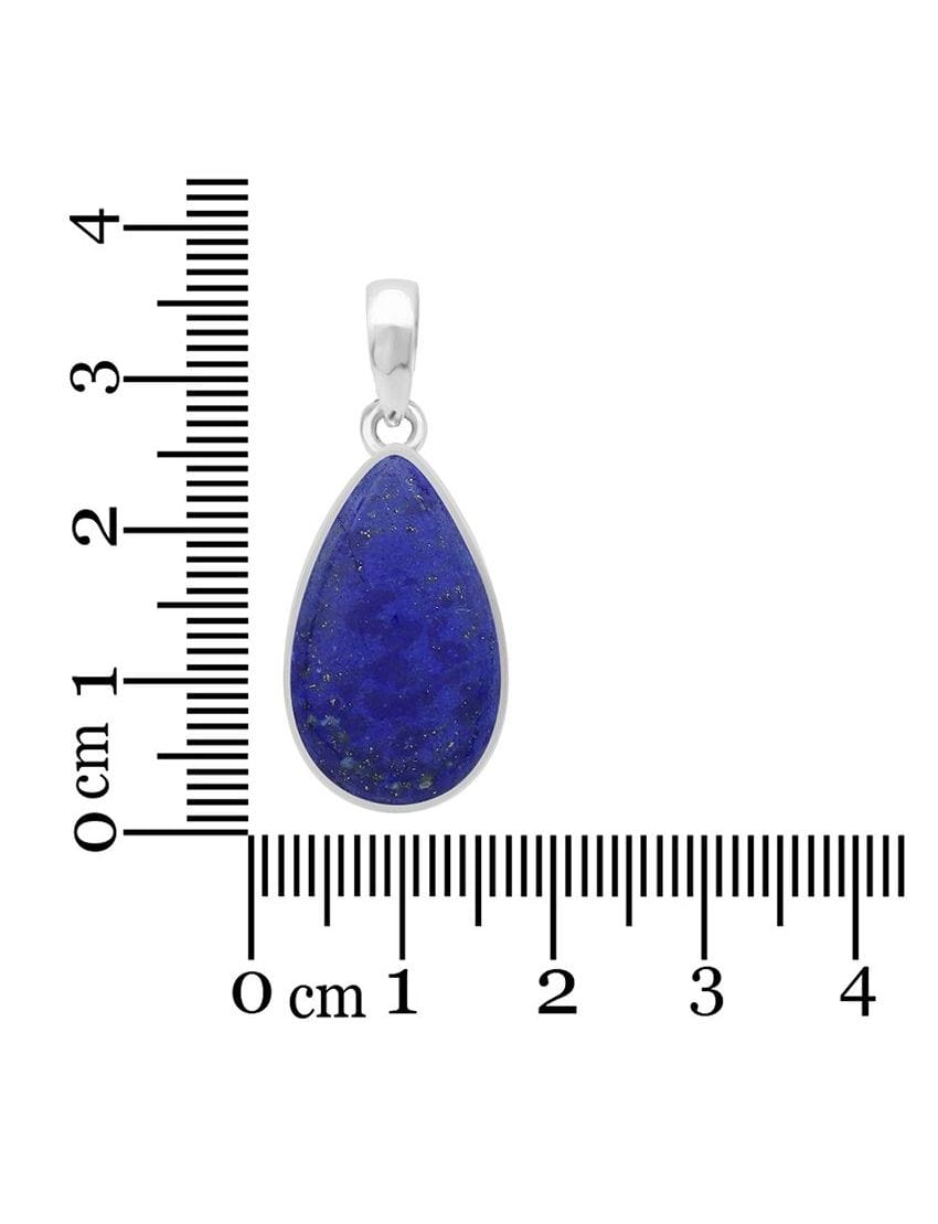 Lapis Lazuli Sterling Silver Pendant - Teardrop