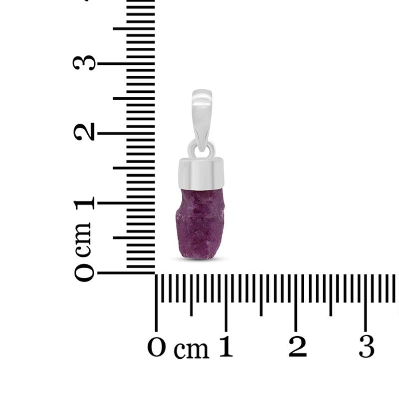 Ruby Rough Sterling Silver Pendant
