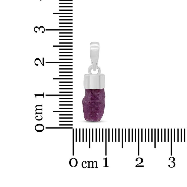 Ruby Rough Sterling Silver Pendant