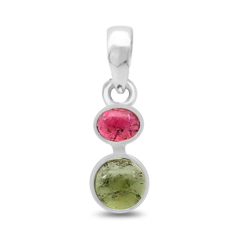Watermelon Tourmaline Sterling Silver Pendant