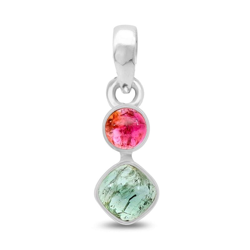 Watermelon Tourmaline Sterling Silver Pendant