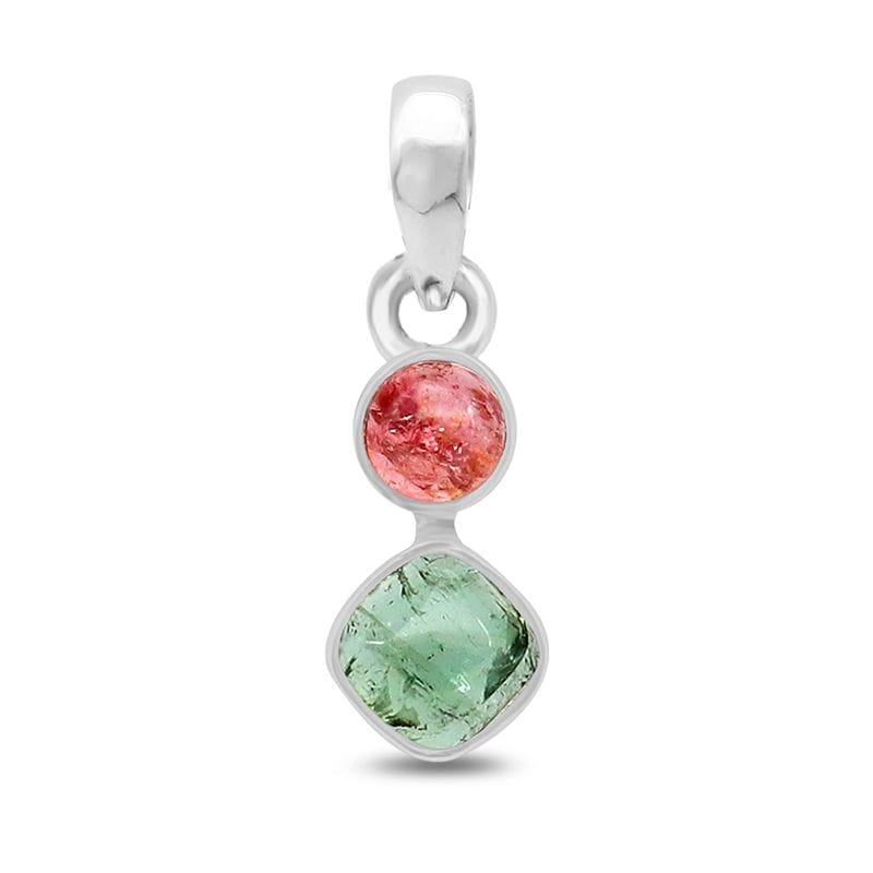 Watermelon Tourmaline Sterling Silver Pendant