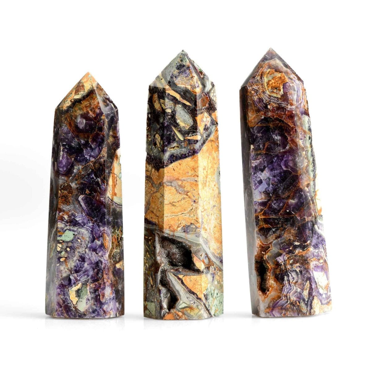 Fluorite with Jasper Point - Polished