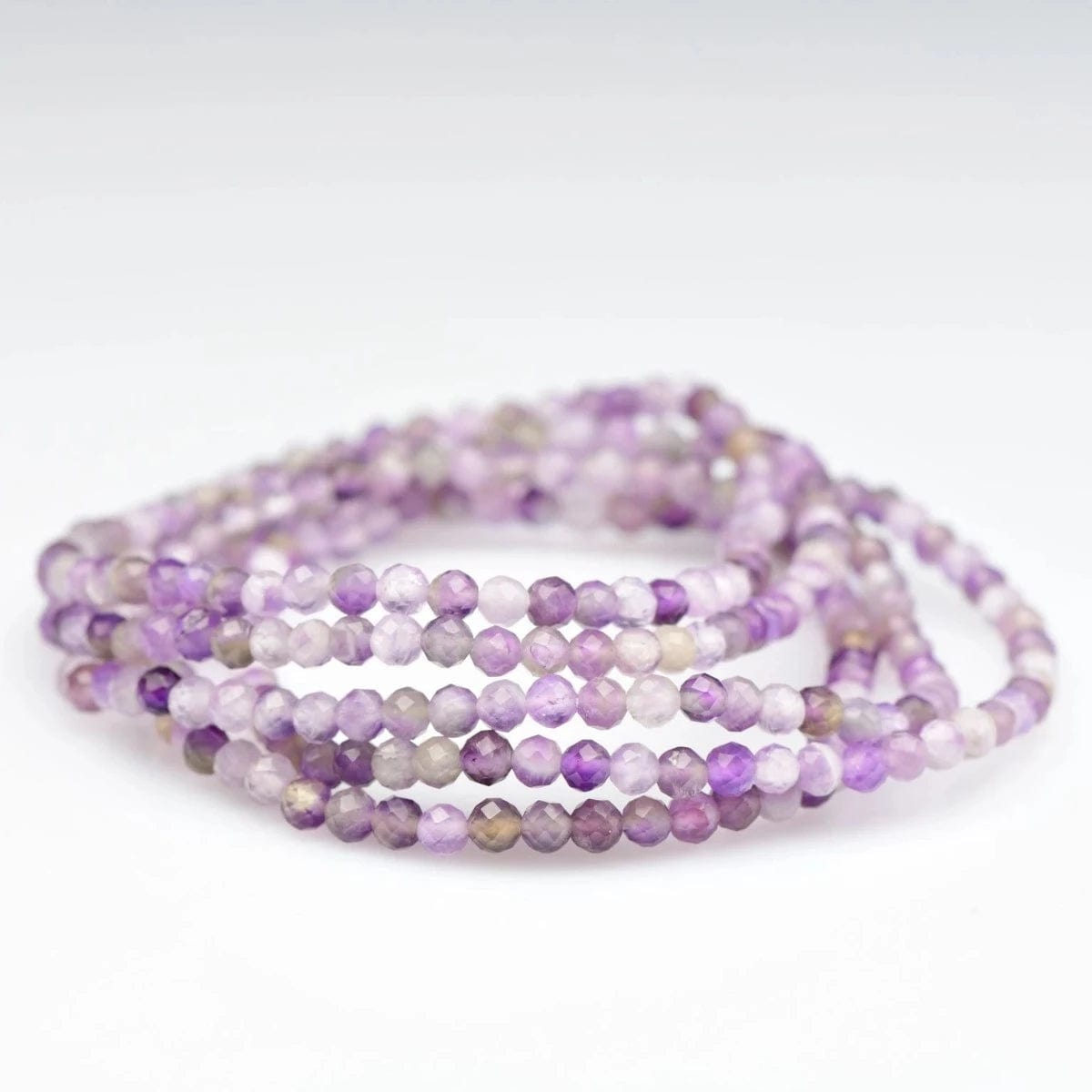 crystal jewelry: 3mm faceted amethyst crystal bracelet