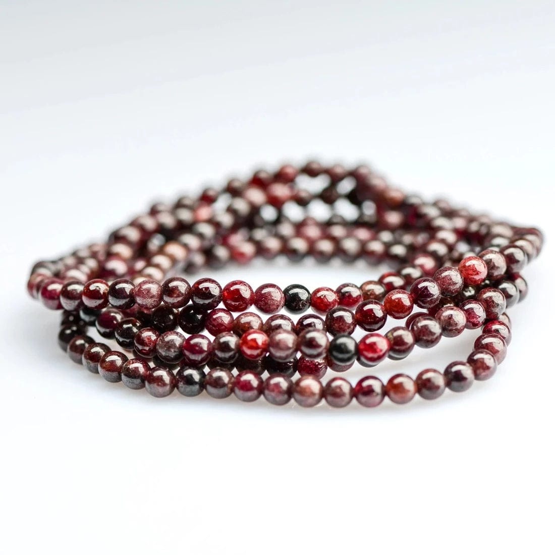 healing crystal jewelry: garnet crystal bracelet - Small Beads