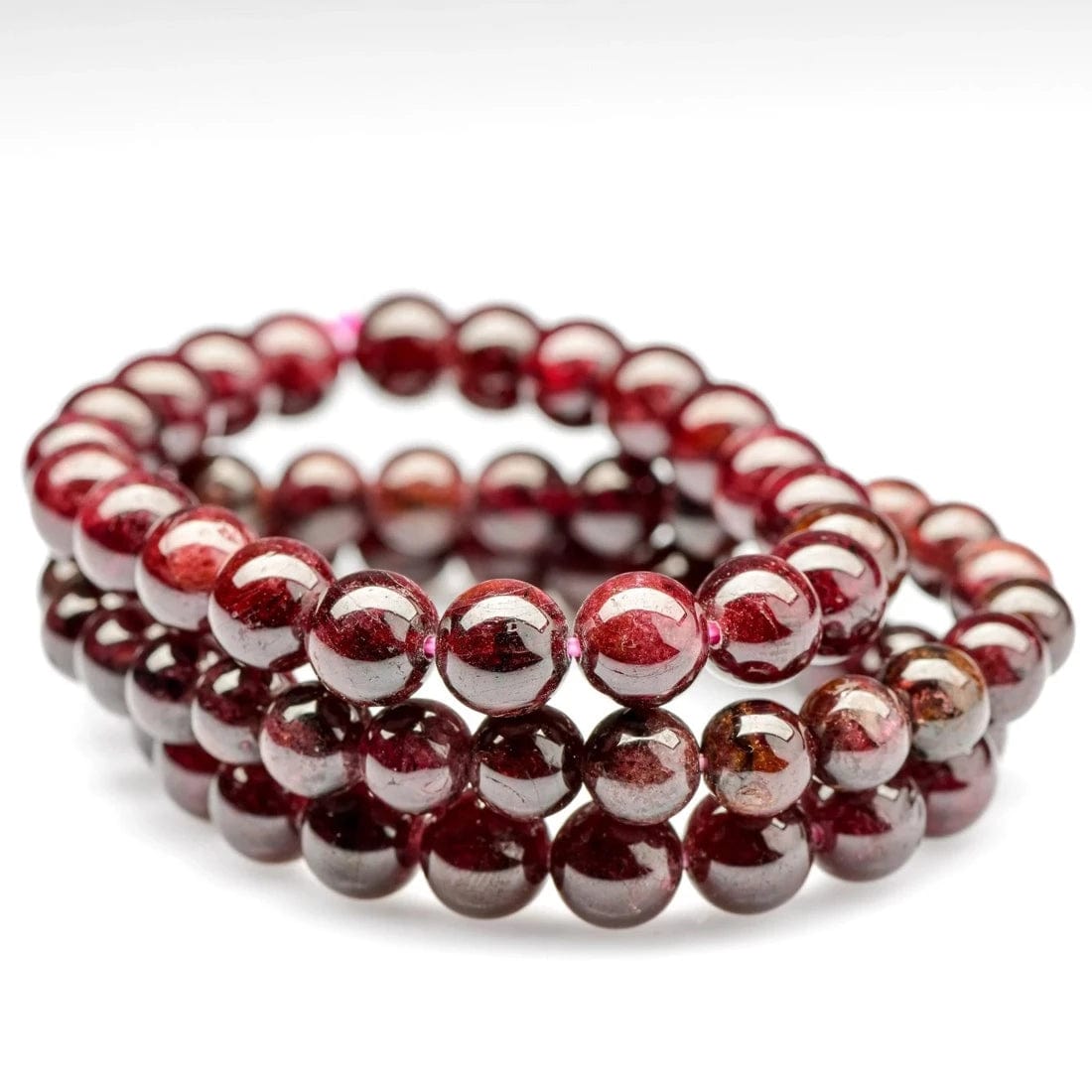 healing crystal jewelry: garnet crystal bracelet - Small Beads