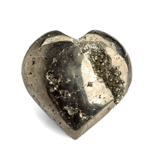 healing crystals: pyrite heart - carved crystal