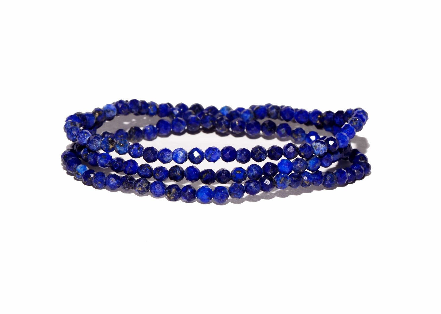 healing crystal jewelry: lapis lazuli bracelet - faceted small beads