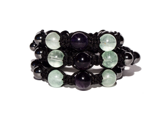 healing crystal jewelry: fluorite crystal bracelet - Small Beads