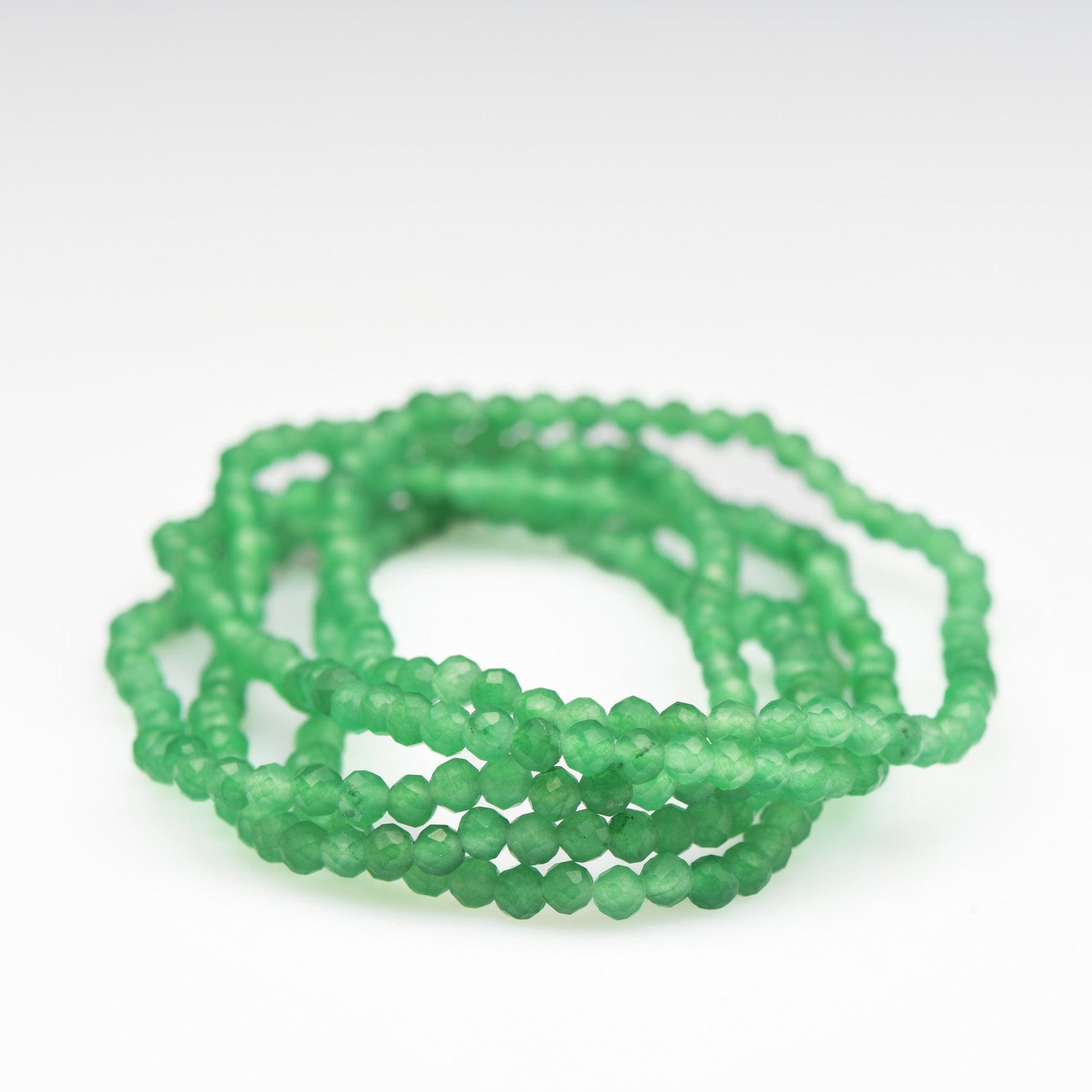 healing crystal jewelry: green aventurine crystal bracelet - Faceted Small Beads