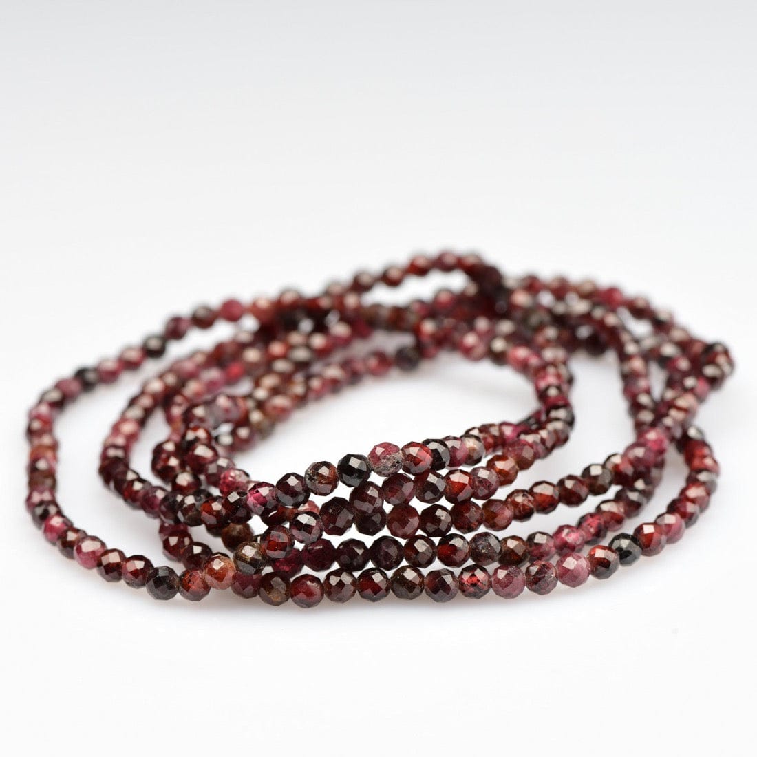 healing crystal jewelry: garnet faceted crystal bracelet - Small Beads