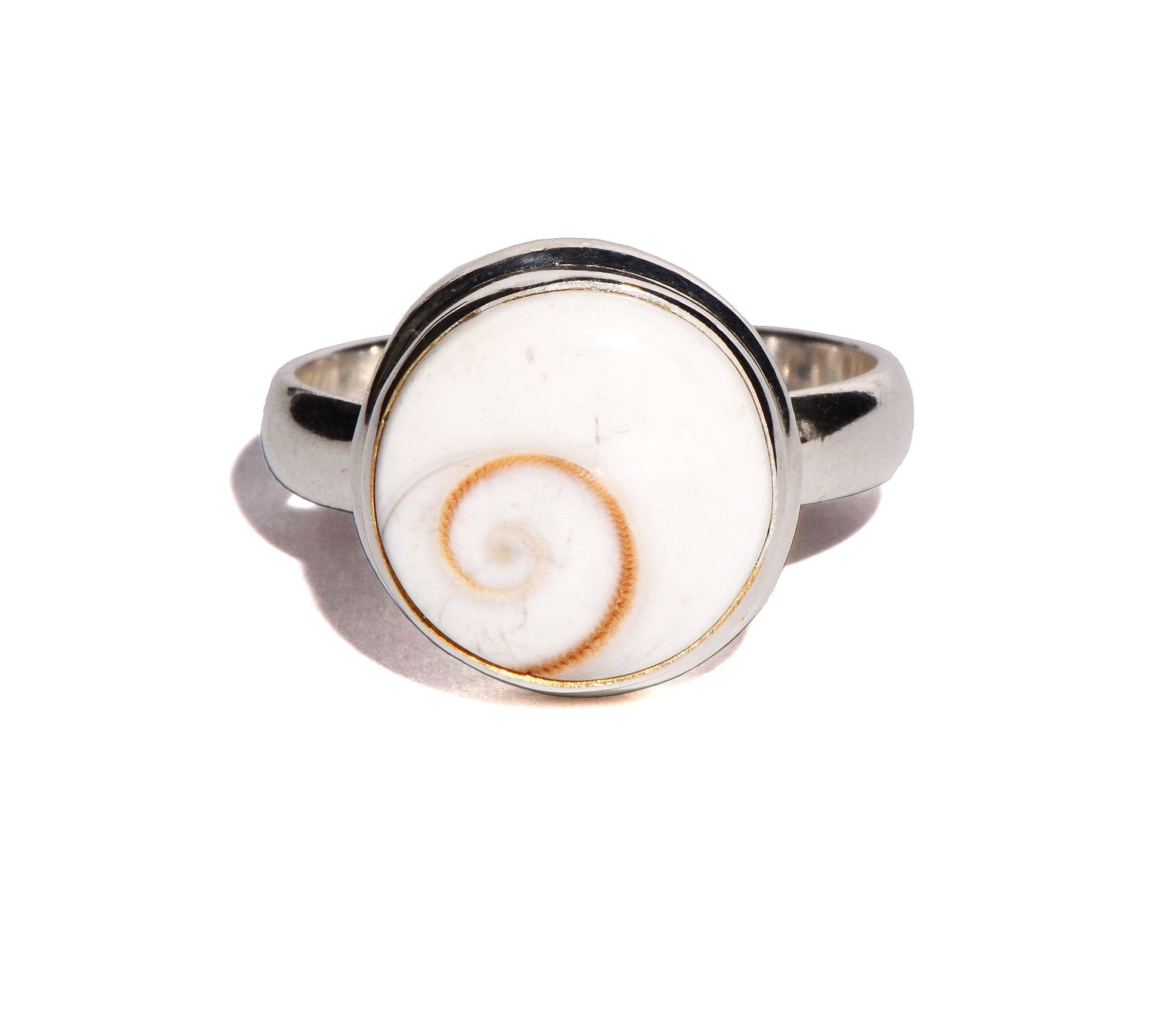 Shiva Shell Sterling Silver Ring - Round