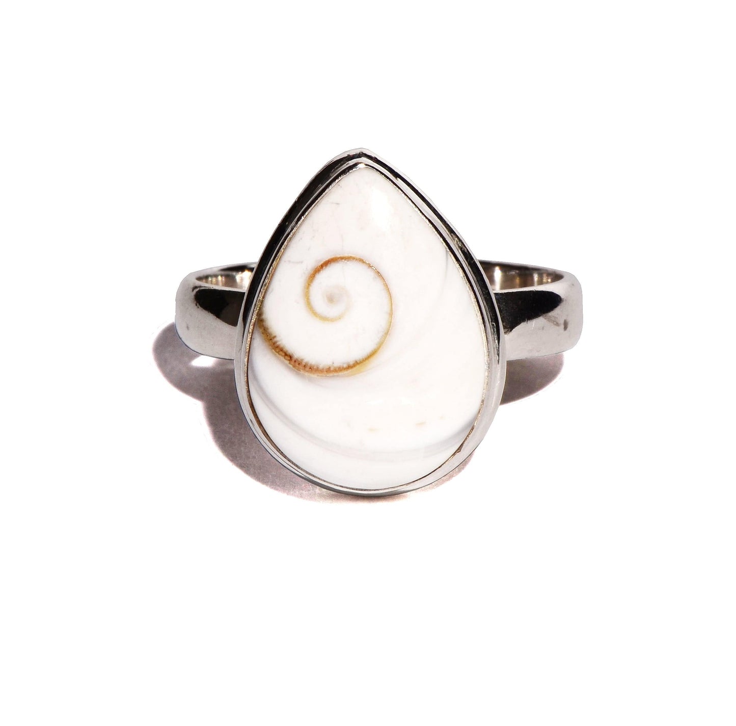 Shiva Shell Sterling Silver Ring - Teardrop