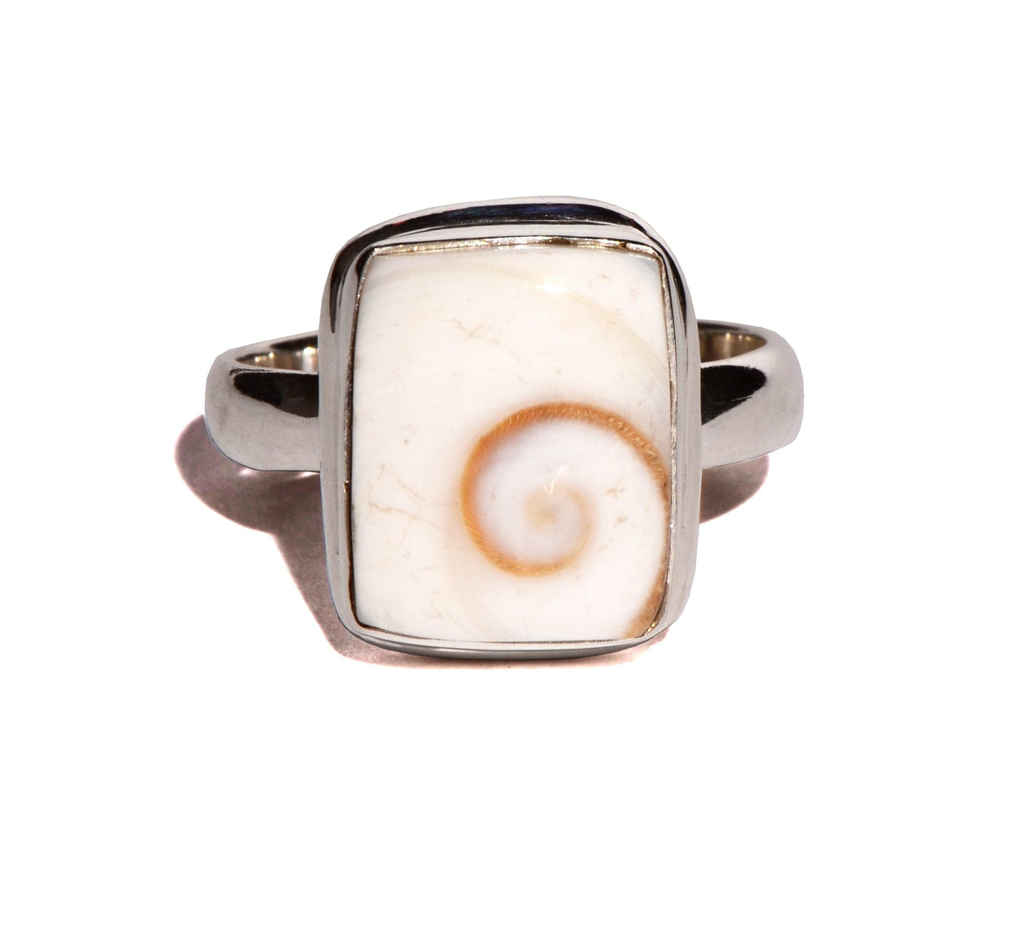 Shiva Shell Sterling Silver Ring - Rectangle