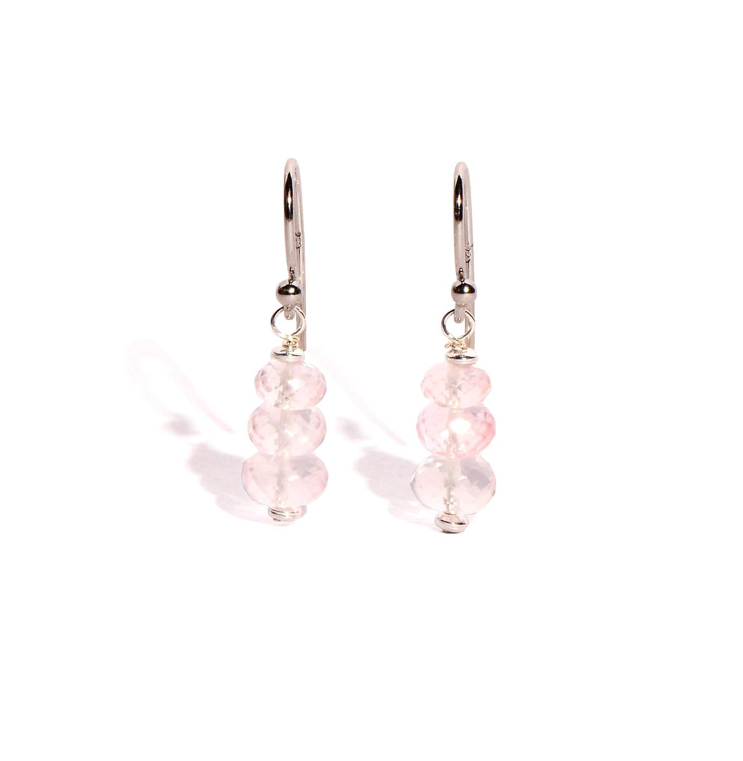 Morganite Sterling Silver Faceted Earrings