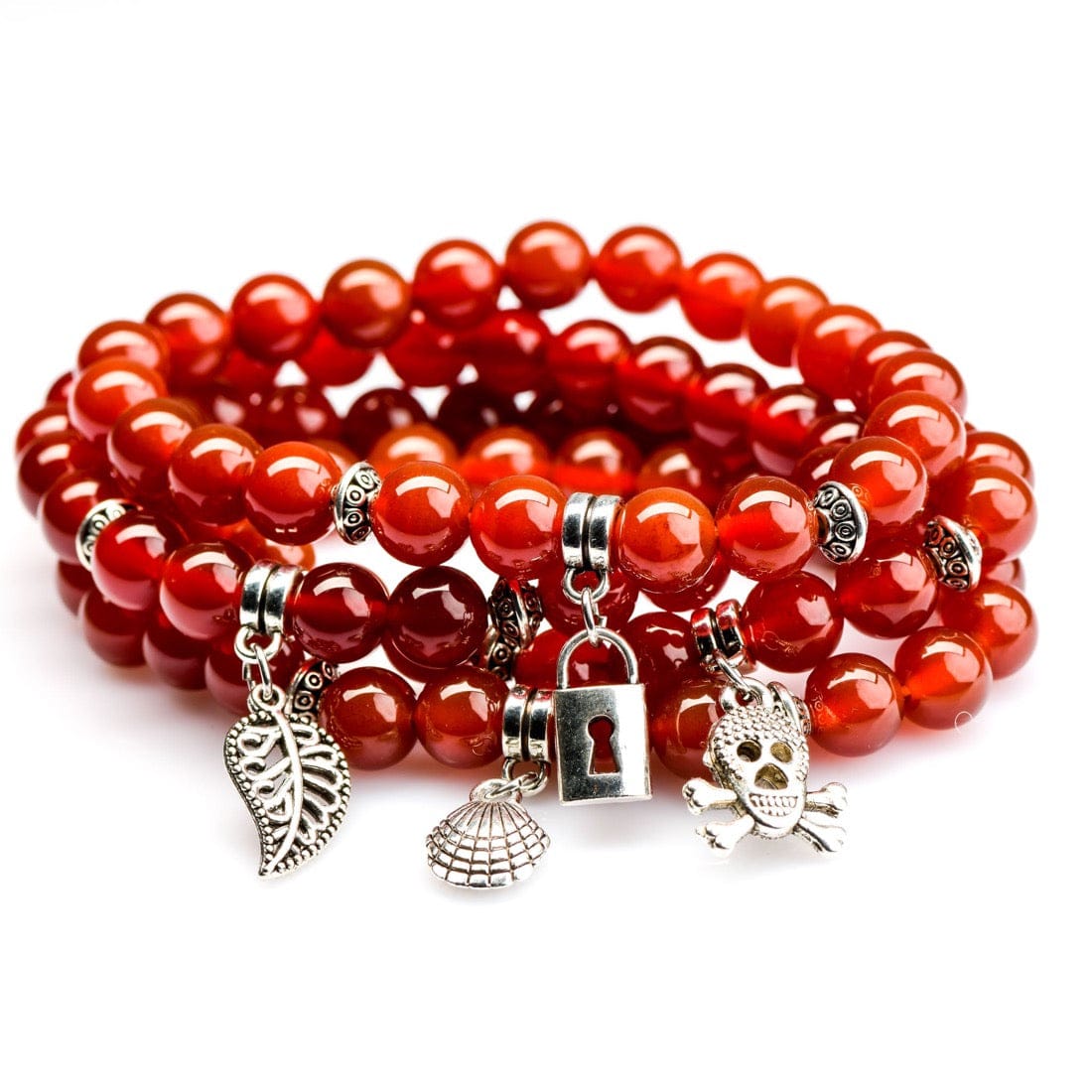 healing crystal jewelry: carnelian crystal bracelet - small beads