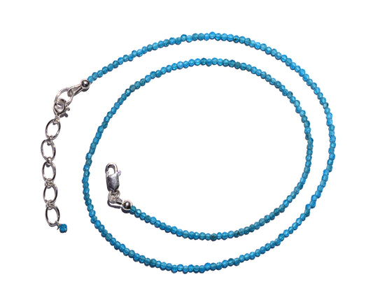Blue Apatite Faceted Micro Bead Necklace